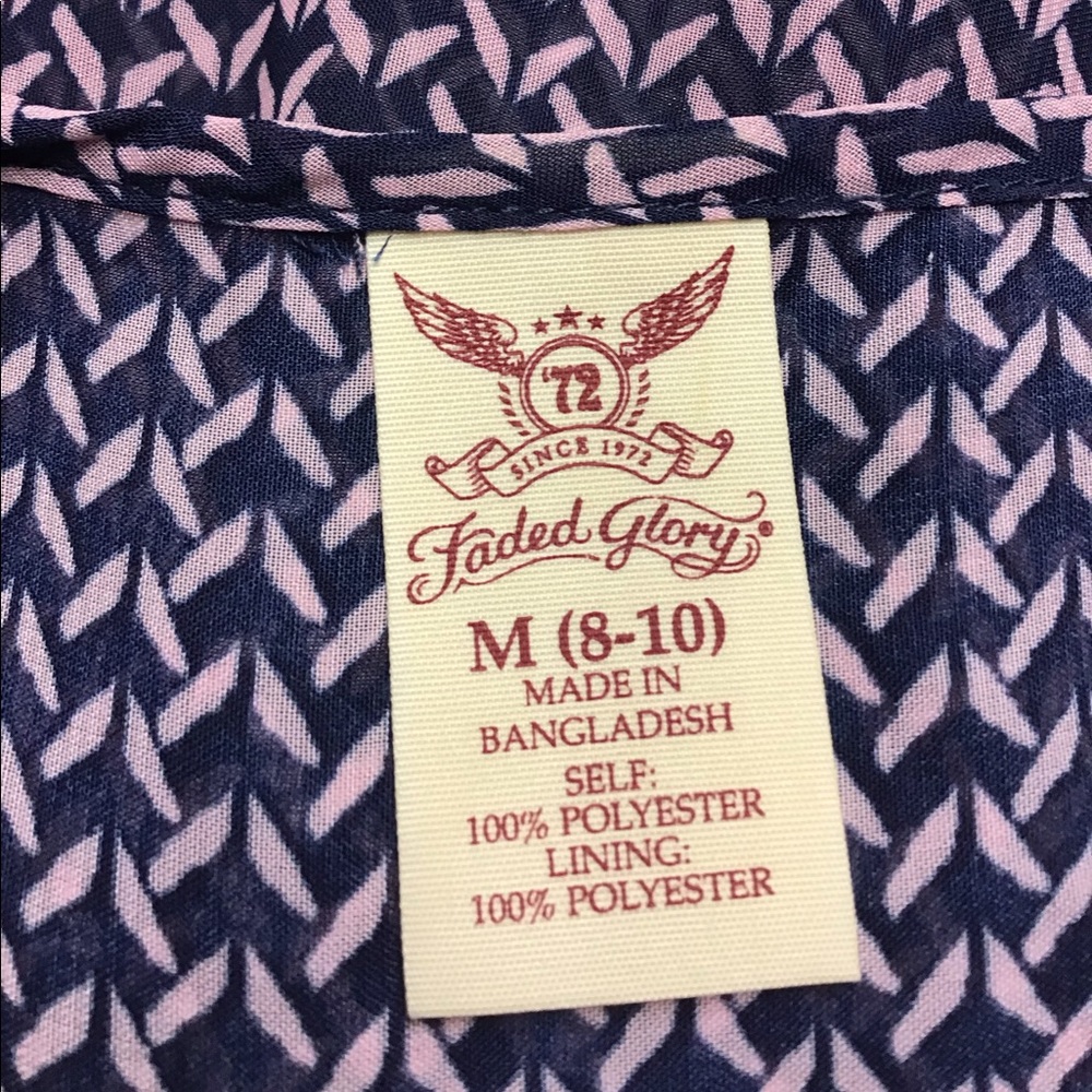 FADED GLORY - light weight summer tunic, sz M 8-10 - Picture 5 of 6